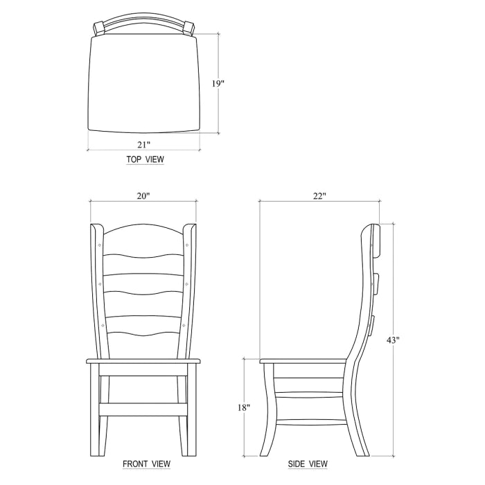 Bramble - Peg & Dowel Ladder Back w/ Wooden Seat - BR-25652STW