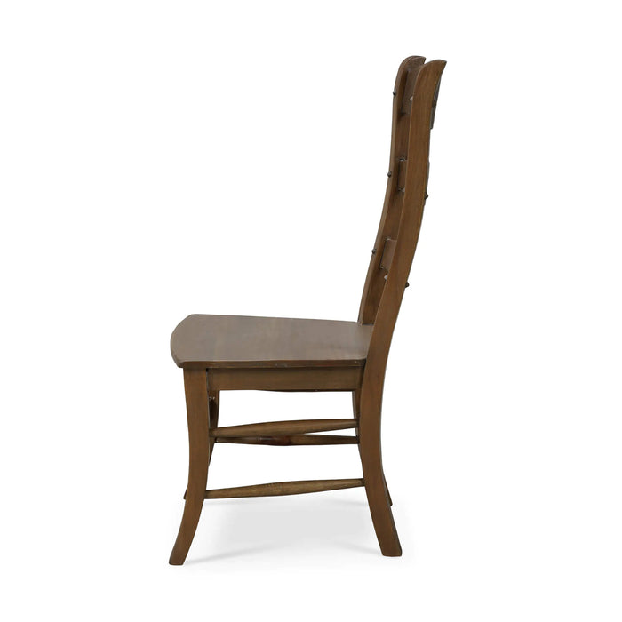 Bramble - Peg & Dowel Ladder Back Chair w- Wooden Seat in White Harvest - BR-25652WHD LDT - GreatFurnitureDeal