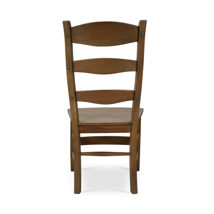 Bramble - Peg & Dowel Ladder Back Chair w- Wooden Seat in White Harvest - BR-25652WHD LDT - GreatFurnitureDeal