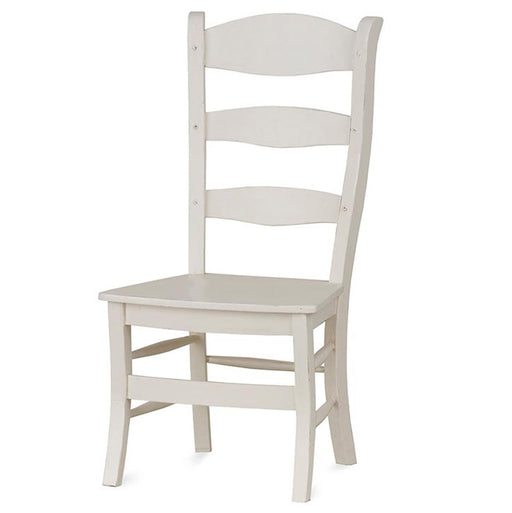 Bramble - Peg & Dowel Ladder Back Chair w- Wooden Seat in White Harvest - BR-25652WHD LDT - GreatFurnitureDeal