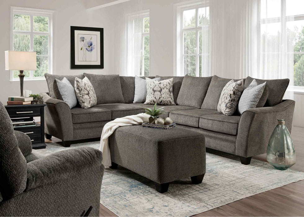 Franklin Furniture - 256 Fairmont 2 Piece Sectional Sofa in Shasta Charcoal - 25649-25628 - GreatFurnitureDeal