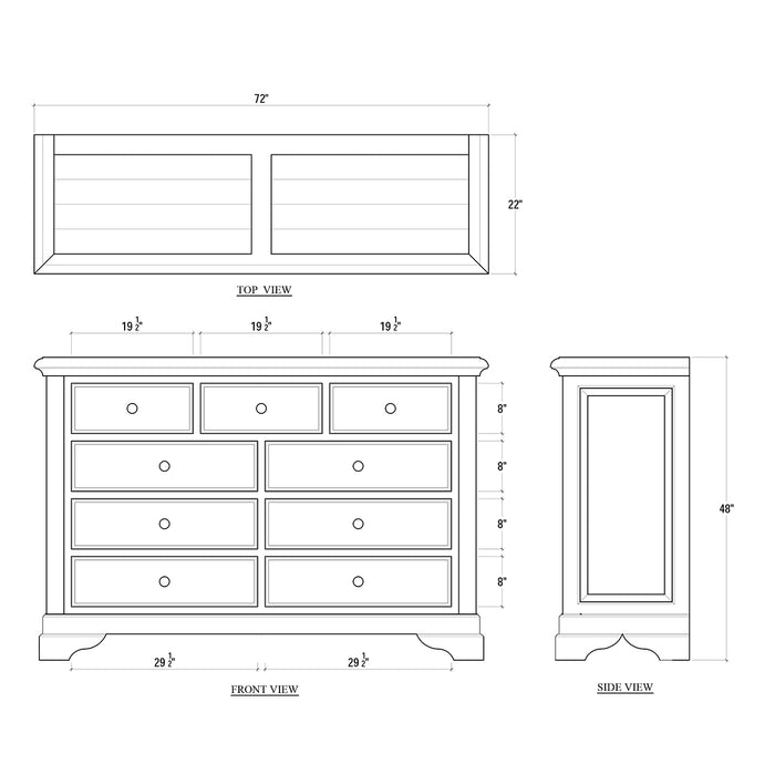 Bramble - Huntley 9 Drawer Dresser in Straw Wash - BR-25771STW----- - GreatFurnitureDeal