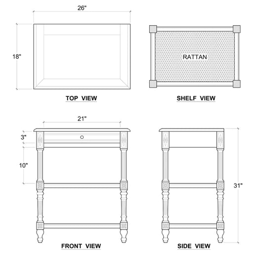 Bramble - Melissa Side Table - 25838HRW-RNAT--LDT - GreatFurnitureDeal
