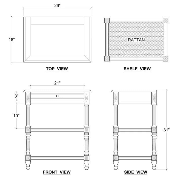 Bramble - Melissa Side Table - 25838HRW-RNAT--LDT - GreatFurnitureDeal