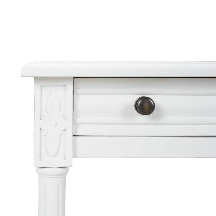 Bramble - Melissa Side Table in Architectural White w/ Rattan Natural on Shelves - 25838HRW-RNAT--LDT