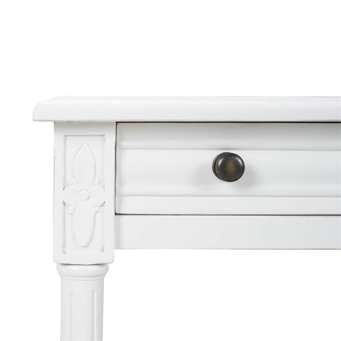 Bramble - Melissa Side Table in Architectural White w/ Rattan Natural on Shelves - 25838HRW-RNAT--LDT