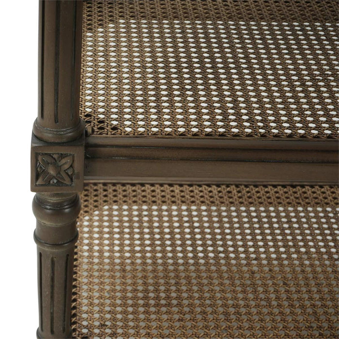 Bramble - Melissa Side Table in Straw Wash w/ Rattan Glaze on Shelves - 25838STW-RGZE---
