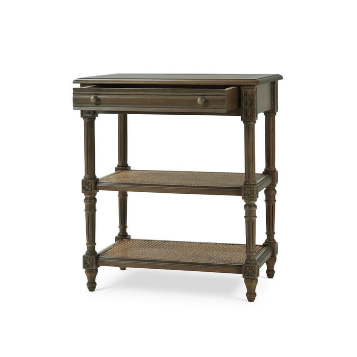 Bramble - Melissa Side Table in Straw Wash w/ Rattan Glaze on Shelves - 25838STW-RGZE---
