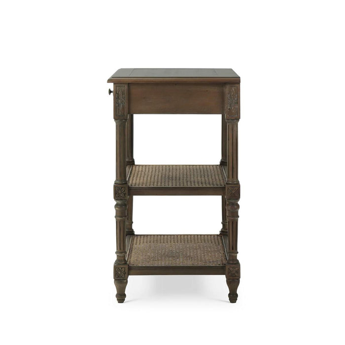 Bramble - Melissa Side Table in Straw Wash w/ Rattan Glaze on Shelves - 25838STW-RGZE---