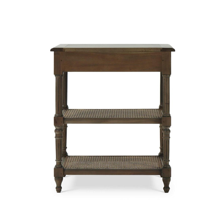 Bramble - Melissa Side Table in Straw Wash w/ Rattan Glaze on Shelves - 25838STW-RGZE---