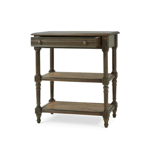 Bramble - Melissa Side Table in Straw Wash w/ Rattan Glaze on Shelves - 25838STW-RGZE--- - GreatFurnitureDeal