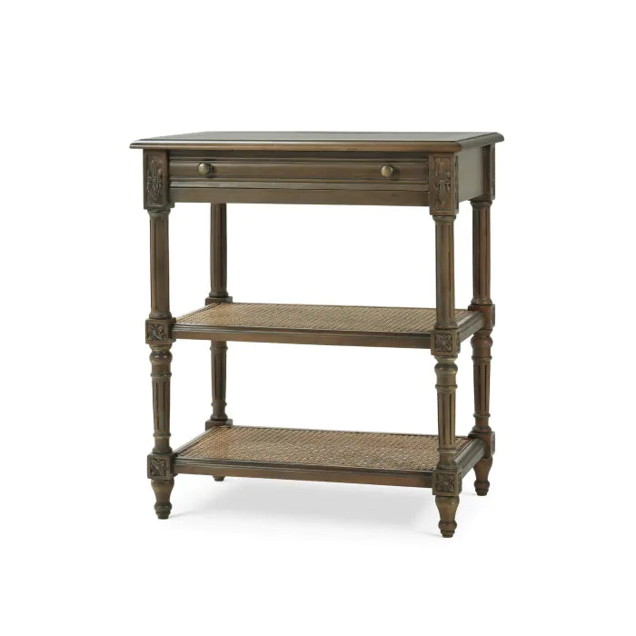 Bramble - Melissa Side Table in Straw Wash w/ Rattan Glaze on Shelves - 25838STW-RGZE--- - GreatFurnitureDeal