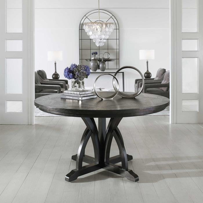 Uttermost - Maiva Round Black Dining Table - 25861 - GreatFurnitureDeal