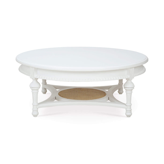 Bramble - Louis Coffee Table in Architectural White, Rattan Natural, Light Distressed - US-WS-25920HRW-RNAT--LDT