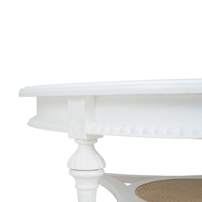 Bramble - Louis Coffee Table in Architectural White, Rattan Natural, Light Distressed - US-WS-25920HRW-RNAT--LDT