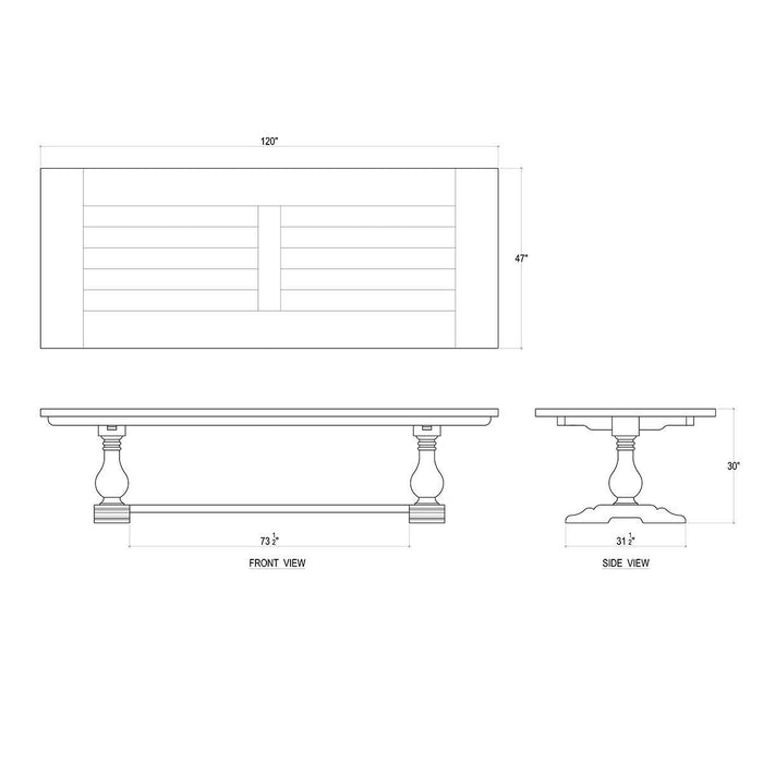 Bramble - Trestle Dining Table 120'' - BR-25922