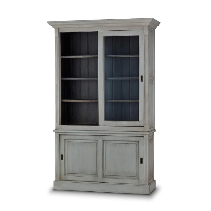 Bramble - Hudson 88" Bookcase w- 2 Sliding Doors - BR-25976FOR-BRS--LDT - GreatFurnitureDeal