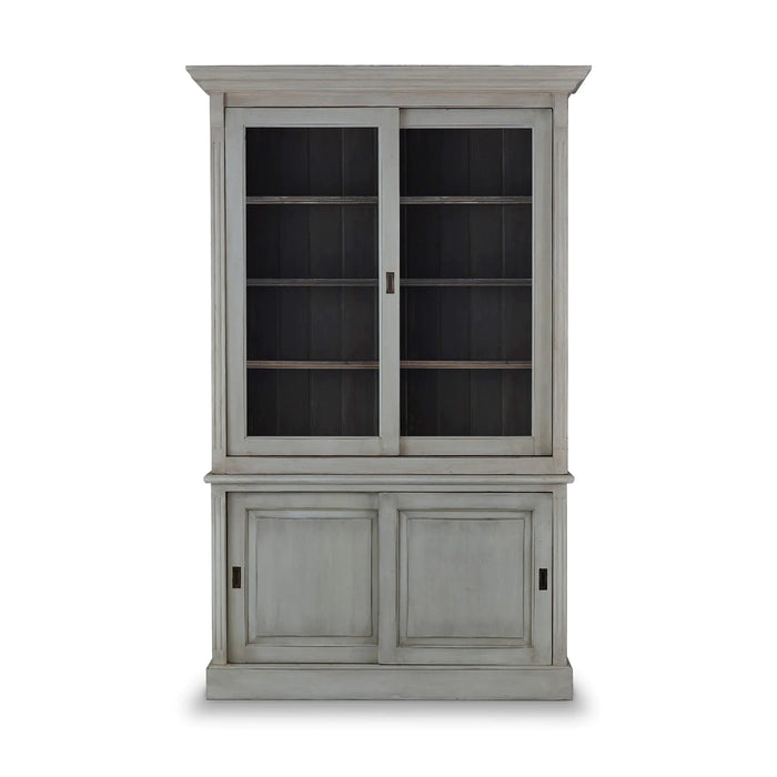 Bramble - Hudson 88" Bookcase w- 2 Sliding Doors - BR-25976FOR-BRS--LDT - GreatFurnitureDeal