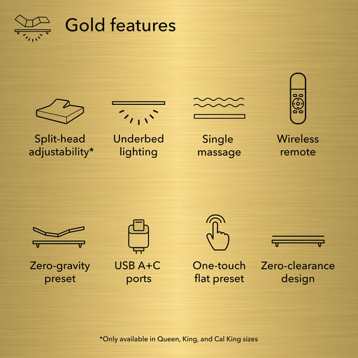 Serta Mattress - Baselogic® Gold Split Head King Adjustable Base - BASELOGIC-SPLIT HEAD KING - GreatFurnitureDeal