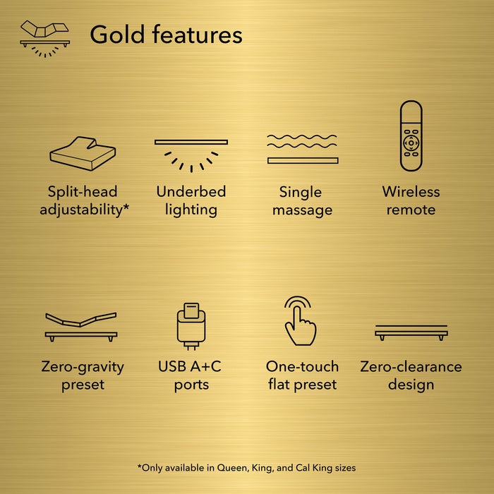 Serta Mattress - Baselogic® Gold Split Head Cal King Adjustable Base - BASELOGIC-SPLIT HEAD CAL KING - GreatFurnitureDeal