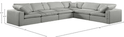 Meridian Furniture - Comfy 158" Linen Textured Fabric Upholstered 6 Piece Modular Sectional - 187Grey-Sec6A - GreatFurnitureDeal