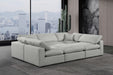Meridian Furniture - Comfy 119" Linen Textured Fabric Upholstered 6 Piece Modular Sectional - 187Grey-Sec6C - GreatFurnitureDeal