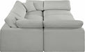 Meridian Furniture - Comfy 119" Linen Textured Fabric Upholstered 6 Piece Modular Sectional - 187Grey-Sec6C - GreatFurnitureDeal