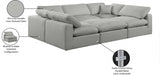 Meridian Furniture - Comfy 119" Linen Textured Fabric Upholstered 6 Piece Modular Sectional - 187Grey-Sec6C - GreatFurnitureDeal