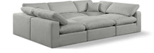Meridian Furniture - Comfy 119" Linen Textured Fabric Upholstered 6 Piece Modular Sectional - 187Grey-Sec6C - GreatFurnitureDeal