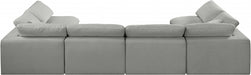 Meridian Furniture - Comfy 158" Linen Textured Fabric Upholstered 6 Piece Modular Sectional - 187Grey-Sec6D - GreatFurnitureDeal