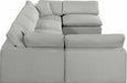 Meridian Furniture - Comfy 158" Linen Textured Fabric Upholstered 6 Piece Modular Sectional - 187Grey-Sec6D - GreatFurnitureDeal