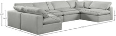 Meridian Furniture - Comfy 158" Linen Textured Fabric Upholstered 6 Piece Modular Sectional - 187Grey-Sec6D - GreatFurnitureDeal