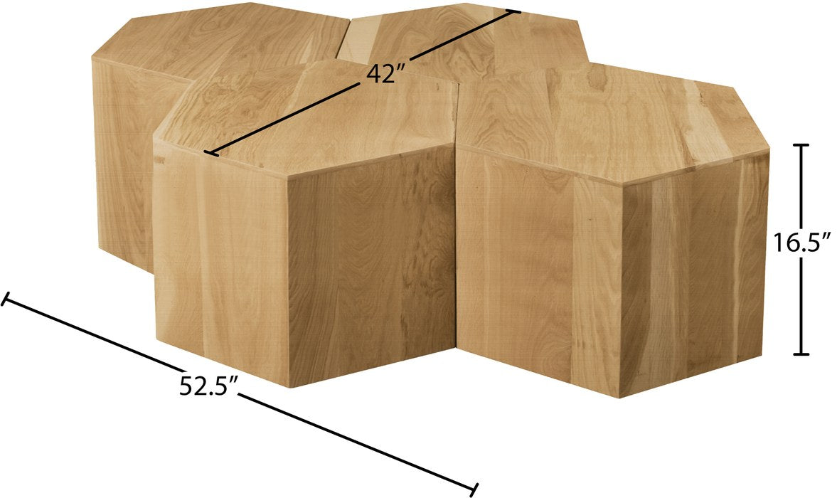 Meridian Furniture - Eternal Natural Oak Wood 4pc. Coffee Table - 261-CT-4PC - GreatFurnitureDeal