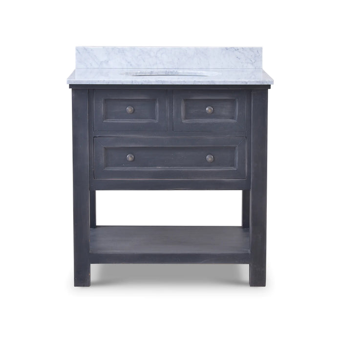 Bramble - Aries Single Vanity w- Sink & Marble top - BR-26118BHD - GreatFurnitureDeal