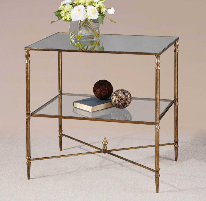 Uttermost - Henzler Mirrored Glass Lamp Table - 26120 - GreatFurnitureDeal