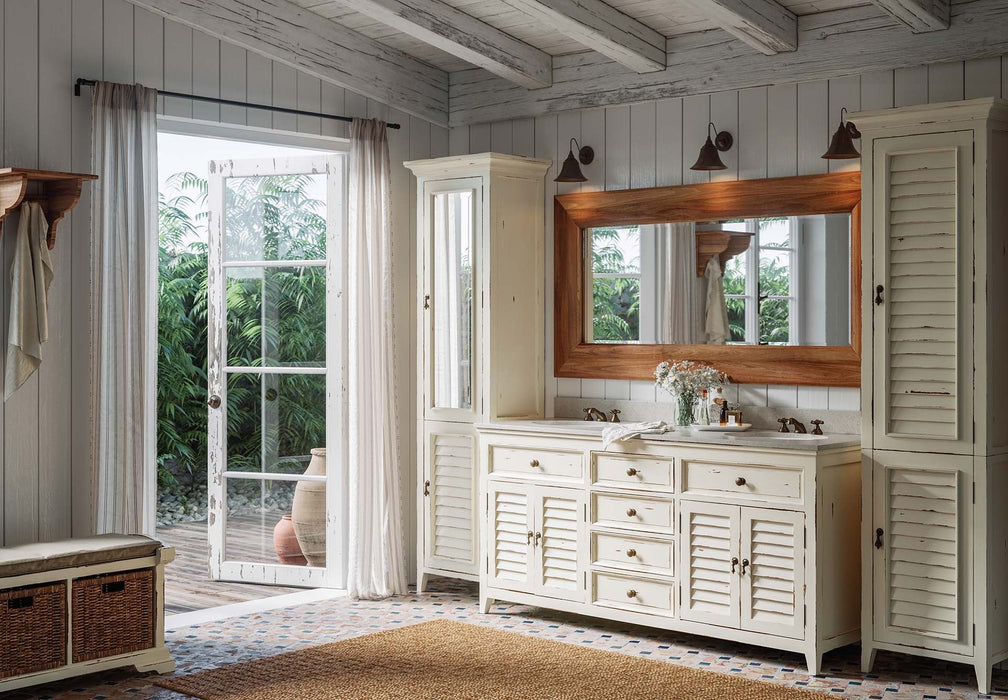 Bramble - Shutter Double Vanity w/ Sink & Marble Top - BR-26223 - GreatFurnitureDeal