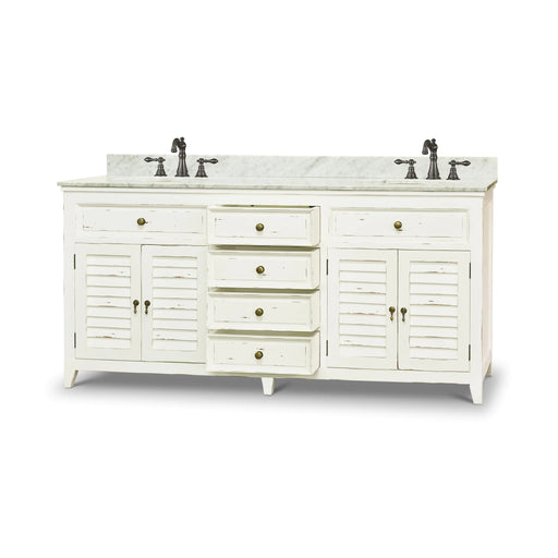 Bramble - Shutter Double Vanity w/ Sink & Marble Top - BR-26223 - GreatFurnitureDeal