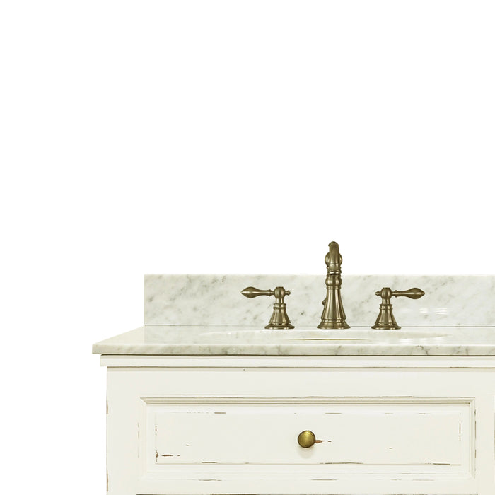 Bramble - Shutter Double Vanity w/ Sink & Marble Top - BR-26223 - GreatFurnitureDeal