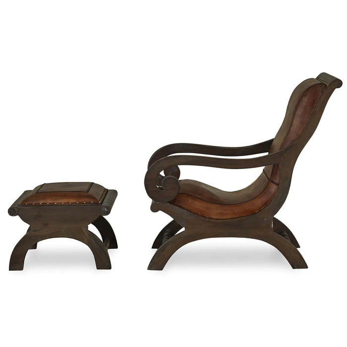 Bramble - Lazy Chair w- Footstool Set - BR-26368CCA - GreatFurnitureDeal