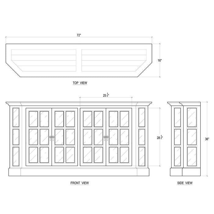 Bramble - Cape Cod Narrow Media Console in Straw Wash w/ Architectural White Interior - 26398STW-HRW--LDT