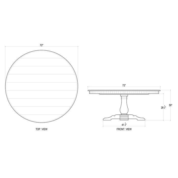 Bramble - Trestle Round Dining Table 72'' in Cocoa - BR-FAC-26434CCA - GreatFurnitureDeal