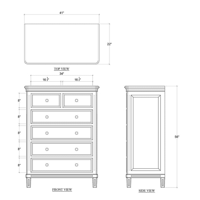 Bramble - Hayward 6 Drawer Tall Boy in Fruitwood - 26497FRW-----