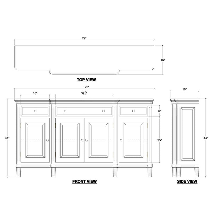 Bramble - Hayward Buffet in Grey Charleston - 26498GCH-----