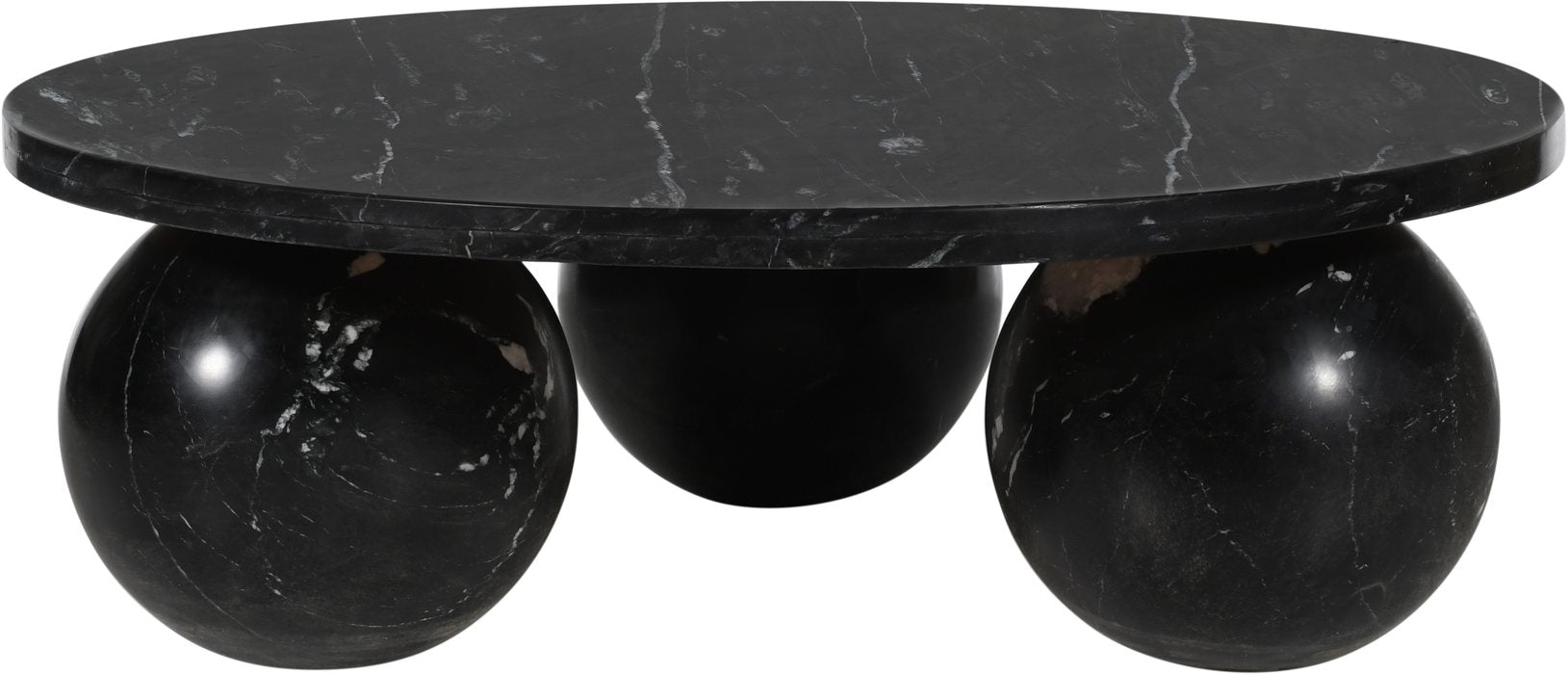 Meridian Furniture - Spherical Black Genuine Marble Coffee Table (4 Boxes) - 264Black-CT - GreatFurnitureDeal