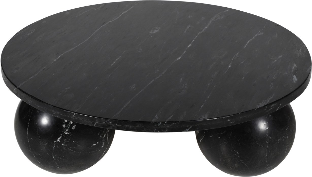 Meridian Furniture - Spherical Black Genuine Marble Coffee Table (4 Boxes) - 264Black-CT - GreatFurnitureDeal