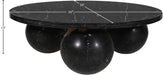 Meridian Furniture - Spherical Black Genuine Marble Coffee Table (4 Boxes) - 264Black-CT - GreatFurnitureDeal