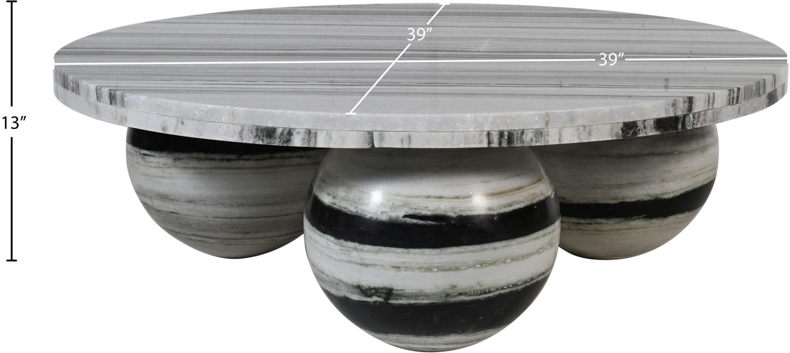 Meridian Furniture - Spherical Panda Genuine Marble Coffee Table (4 Boxes) - 264Panda-CT - GreatFurnitureDeal