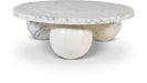 Meridian Furniture - Spherical White Genuine Marble Coffee Table (4 Boxes) - 264White-CT - GreatFurnitureDeal