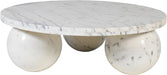 Meridian Furniture - Spherical White Genuine Marble Coffee Table (4 Boxes) - 264White-CT - GreatFurnitureDeal