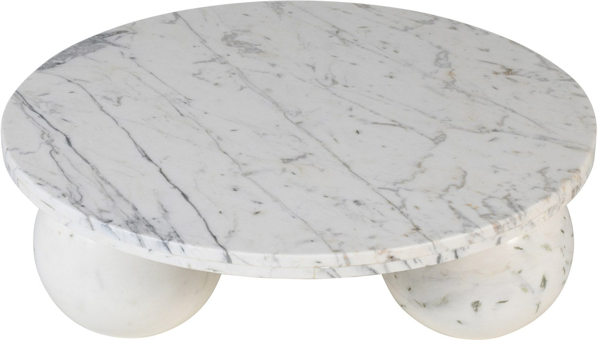 Meridian Furniture - Spherical White Genuine Marble Coffee Table (4 Boxes) - 264White-CT - GreatFurnitureDeal